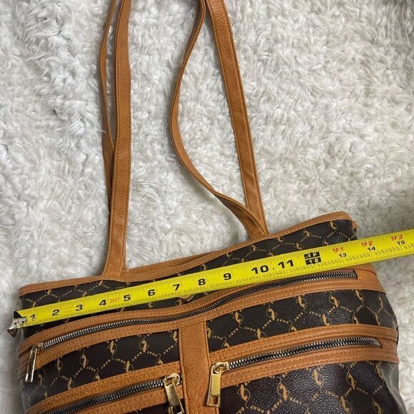 Babyphat Brown and tan logo Medium shoulder bag gold tone hardwares and accent. - Picture 9 of 12